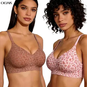 OEAK Womens Seamless Jelly Bra No Underwire Comfort Push Up Bras Buttery Soft Wireless Full Coverage Sport Everyday Bra