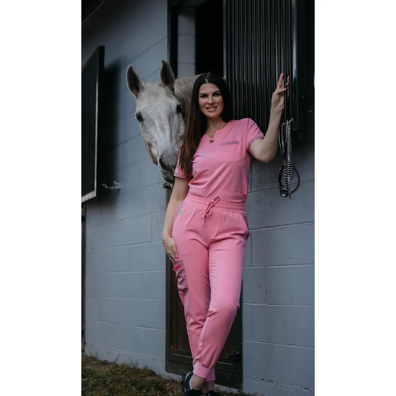 Blush Pink Aztec Jogger Pants
