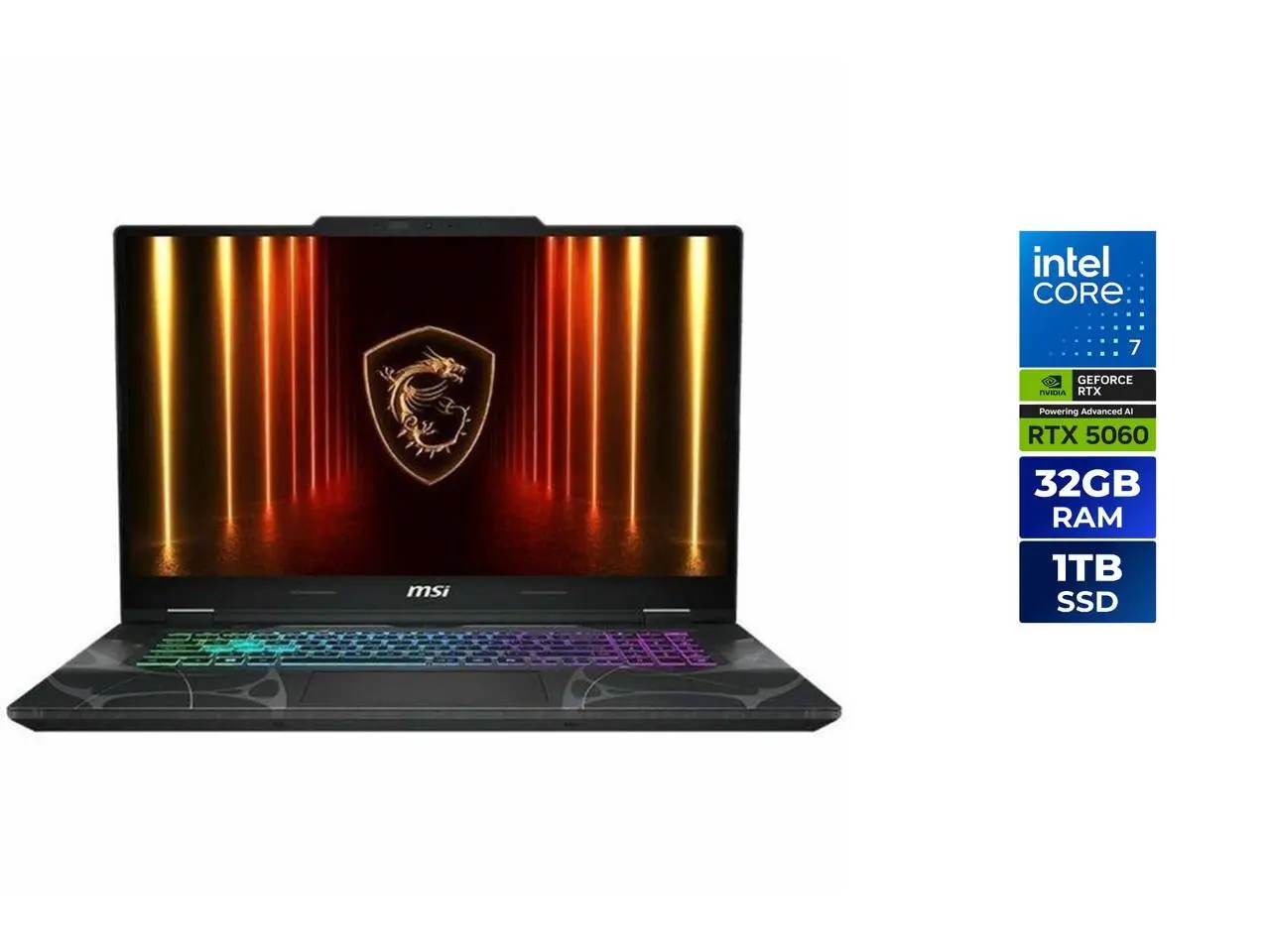 MSI Cyborg 15 B2RW Cyborg 15 B2RWFKG-421US 15.6" Gaming Notebook - Intel Core 7 240H - 32 GB - 1 TB SSD - Windows 11 Home - NVIDIA GeForce RTX 5060 8 GB - Webcam - Wi-Fi 6E