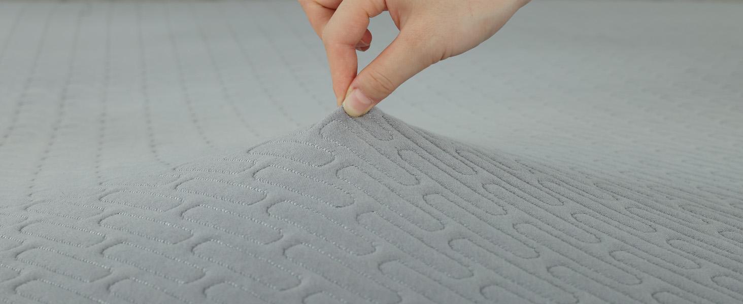 3-Inch Extra Thick Cooling Mattress Toppers Queen Size,Gel Memory Foam Pad,Gray Mattress Toppers(with Removable & Washable Bamboo Cover)