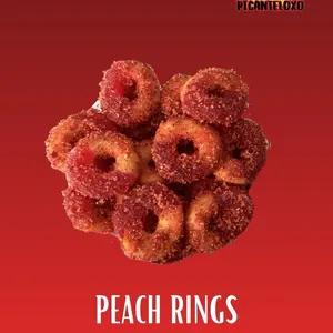 Peach Rings Enchilados 8 oz  Snackbag candy