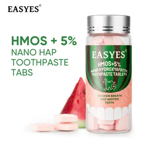 【SW-1】Easyes HMOs fluoride free toothpaste tablets - fresh breath get rid of bad breath for Sensitive Teeth Gentle & Residue-Free tooth enamel repair sls free Eco-friendly watermelon Mint flavor hydroxyapatite whitening teeth