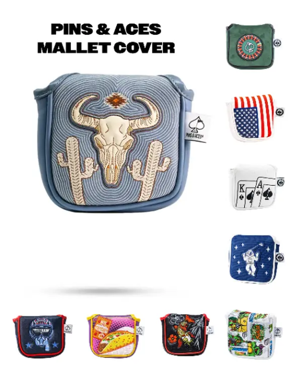 Bold Roulette Pattern Mallet Putter Headcover, Unisex Synthetic Leather Golf Accessories with a Strong Magnetic Close - Standard Fit, Bold Patterns Bold Roulette Pattern Mallet Putter Headcover, Unisex Synthetic Leather Golf Accessories with a Strong Magnetic Close - Standard Fit, Bold Patterns