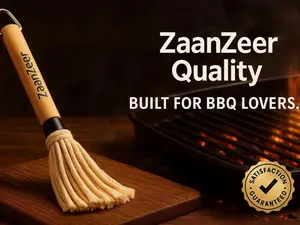 ZaanZeer BBQ Basting Mop 18 inch with 4 Extra Replacement Heads Grill Basting Stainless Steel Hook for Grilling Smoking Steak Meat Pork Thick Utensils