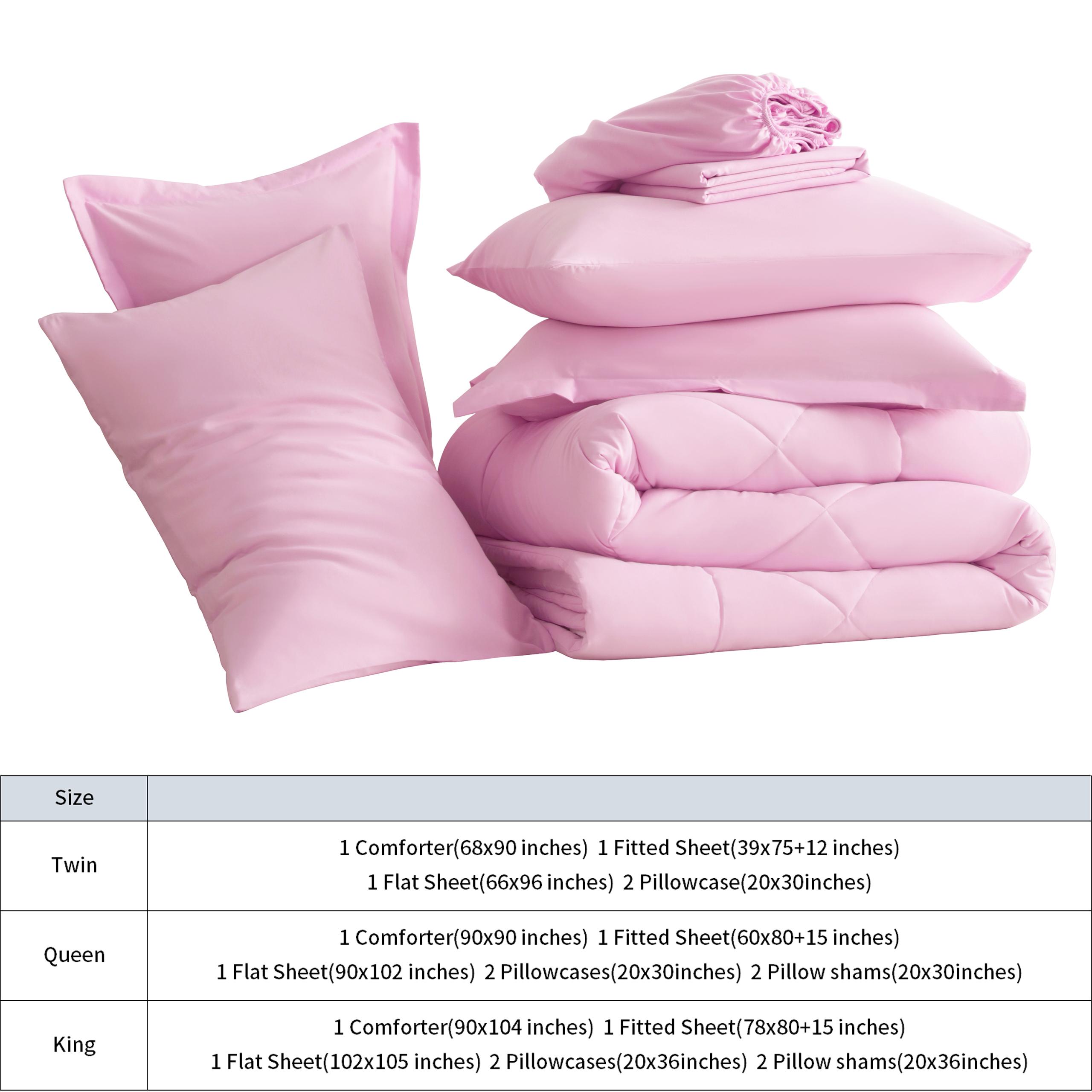 NTBAY 7-Piece Comforter Bedding Set – Cozy Quilted Comforter, Fitted & Flat Sheets, Pillowcases & Pillow Shams – Ultra Soft, All-Season Lightweight Comfort, Multi-Color, Luxury Hotel & Dorm Essential, Easy Care, Restful Sleep, Gift Idea