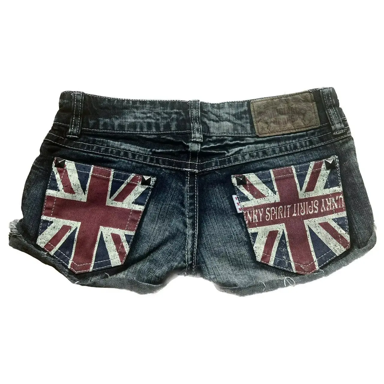 Trend short denim Women fashion - low-waist denim shorts feature a color combination inspired by European and American street style