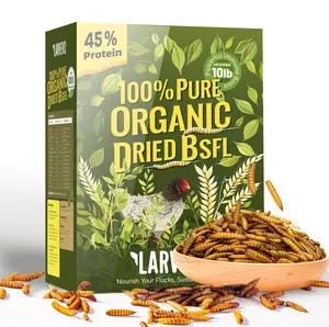 Larvevo 5/ 10/ 30 lbs Non-GMO Dried Black Soldier Fly Larvae for Chickens 45% Protein High Calcium Chicken Feed Alternative to Mealworms, Dried BSF Larvae Chicken Treats for Laying Hens Ducks Birds Reptiles