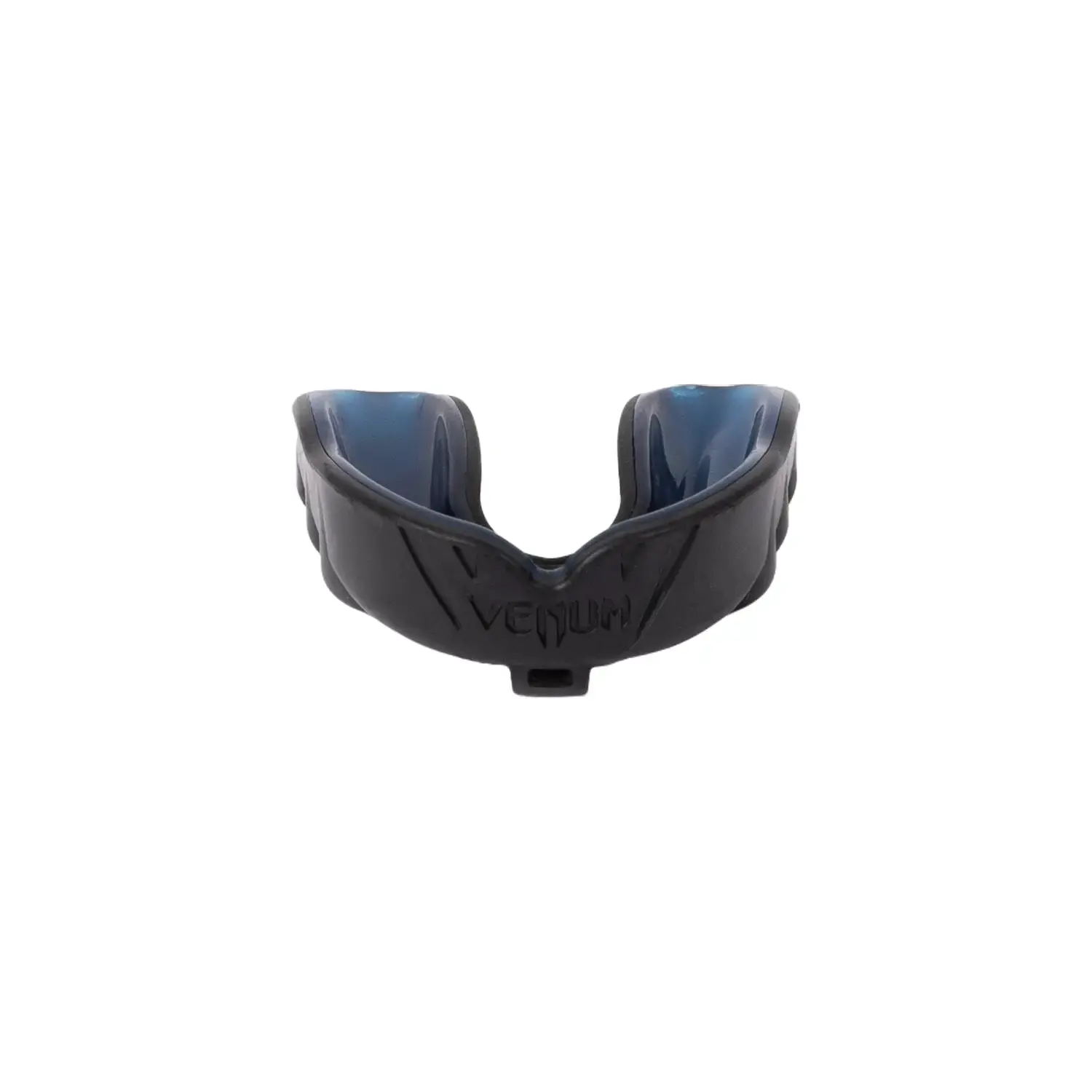 Venum Challenger Mouthguard Protective Gear - Nextfit Gel Frame, Shock-Absorbing (Shock Absorbers), Breathing Channel, Strap/Strapless Option, Custom Fit Design, Enhances Performance, for Intense Training, Black-Blue