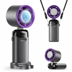 4-in-1 portable refrigeration handheld turbo fan with 200 speed settings, 21,000 revolutions per minute, 12hour cooling, digital display, 120° rotation, USB charging, mini handheld personal fan.Suitable for travel, indoor use, and office desk usage