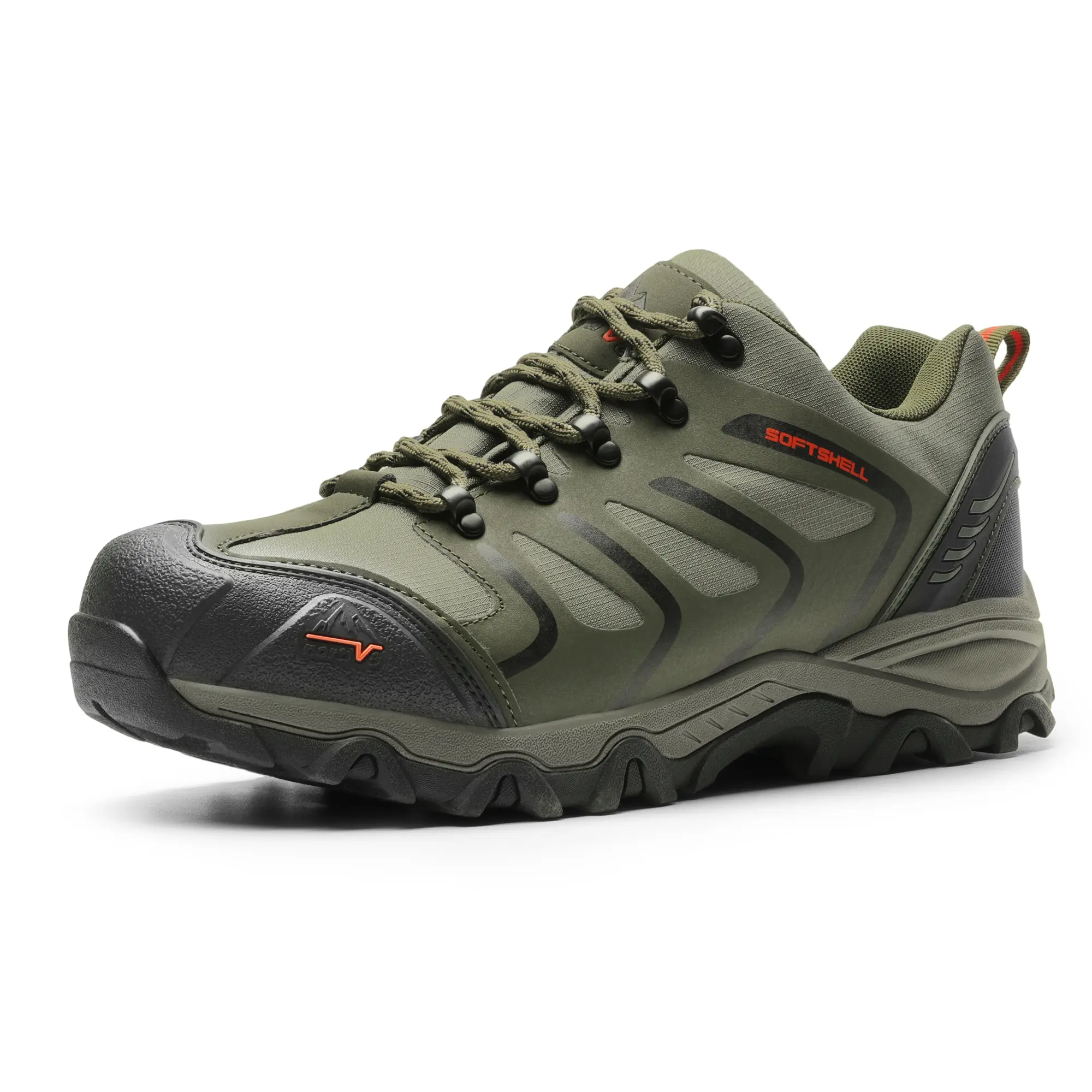 NORTIV 8 Unisex Waterproof Hiking Shoes - Wide Fit Vegan Leather Footwear with High-Grip Outsole, MD Midsole, Comfortable, Durable, Flexible Design for Trail Adventures, Rubber Outsole