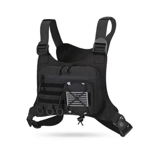 Outdoor Sports Chest Bag for Men, Chest Vest Holster Fits Most Pistols, EDC Travel Chest Pack for Running, Hiking