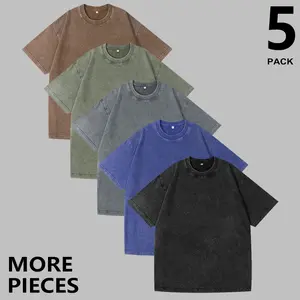 Men's Solid Color Retro Washed Oversized T Shirts, Soft Vintage Drop Shoulder Crew Neck Tees, Unisex Machine Washable Durable Casual Tops