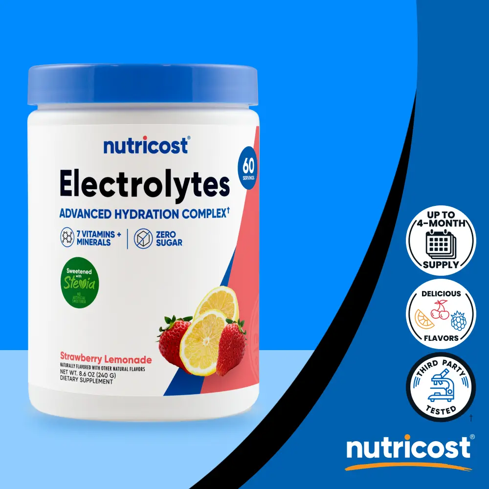Nutricost Electrolytes Powder - Advanced Hydration with Vitamins & Minerals for Optimal Hydration & Electrolyte Replenishment