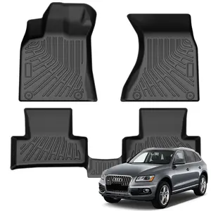 Canvcle Black TPE Floor Mats for 2009-2017 Audi Q5 & 2013-2017 SQ5 Odorless All Weather Waterproof Custom Fit No Trim Required Eco-Friendly Durable Wear-Resistant Anti-Slip Design Car Accessories Car Interior Kit