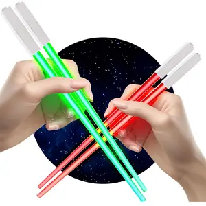 Lightsaber Chopsticks Chopstick Light Up Lightsaber Chopsticks for Adults Saber Sticks Cool Chopstick Light Up Chop Sticks Light Saber Reusable Lightup Sabers 2 Pairs Green/Red