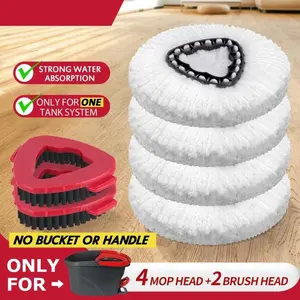 Mothersday 2026 New Upgraded 2-in-1 Microfiber Spin Mop Head & Scrub Brush Set, Compatible with O-Cedar EasyWring 1-Tank System, Deep Cleans Stubborn Stains on Bathroom, Kitchen and Shop Floors