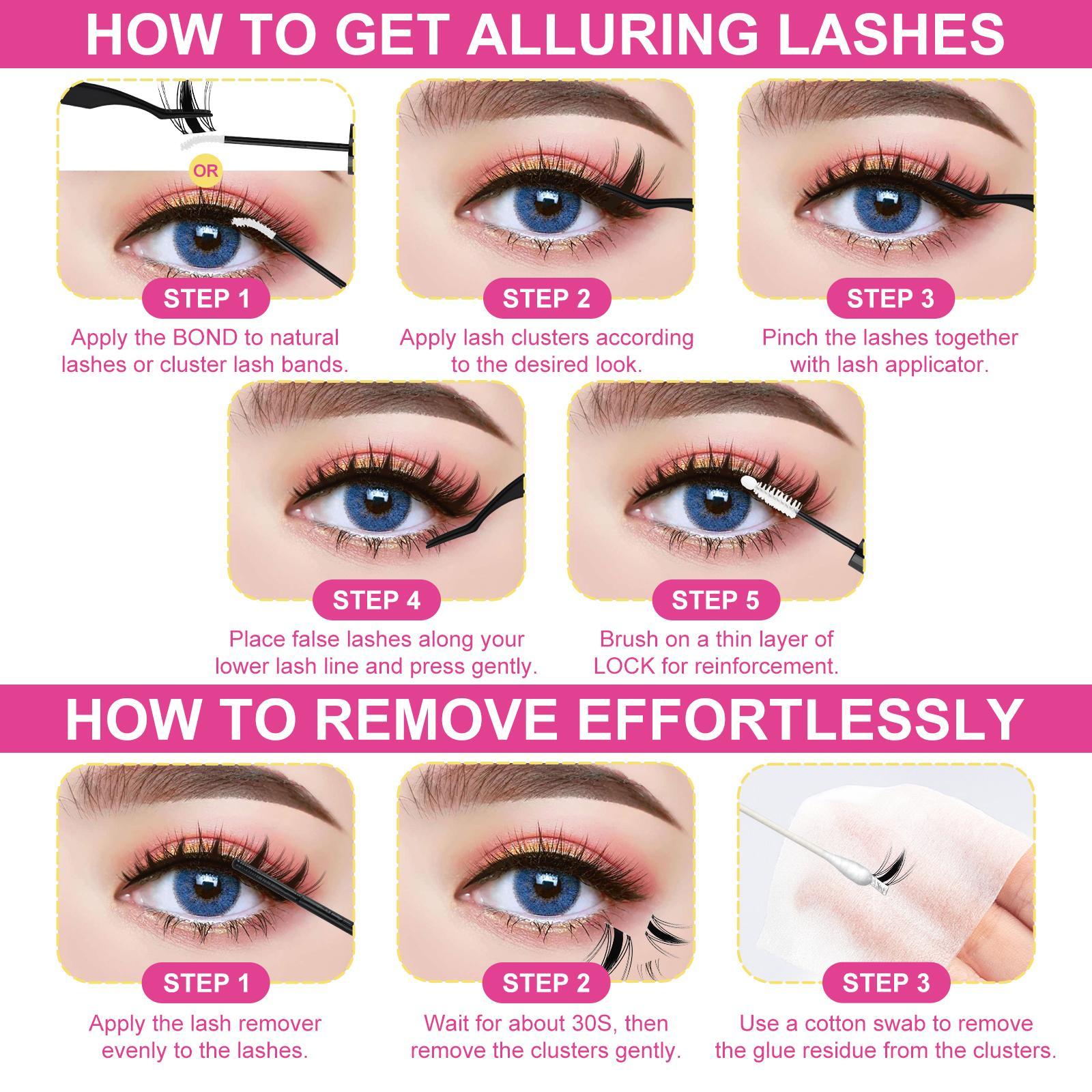 Fowendia Short Manga Lashes, California Sunset Short, Wanna Be Short | Cluster C/D Curl  Extension Kit | 8-14mm Lash Clusters with Bond, Seal, Remover - Ultra-Thin Transparent Bands |  Magic Anime False Eyelash Extension Kit dealsforyoudays