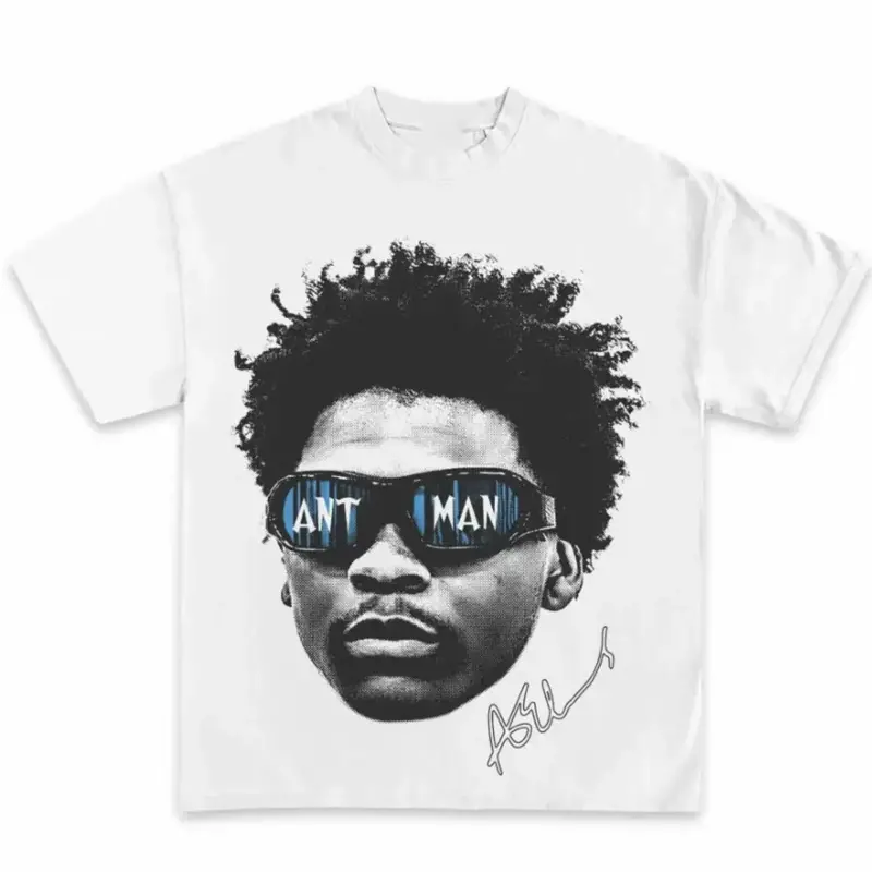 Anthony Edwards Patterned Short-Sleeve T-Shirt - Unisex Casual Sweet Streetwear Top, Basketball Pattern Pullover for Women