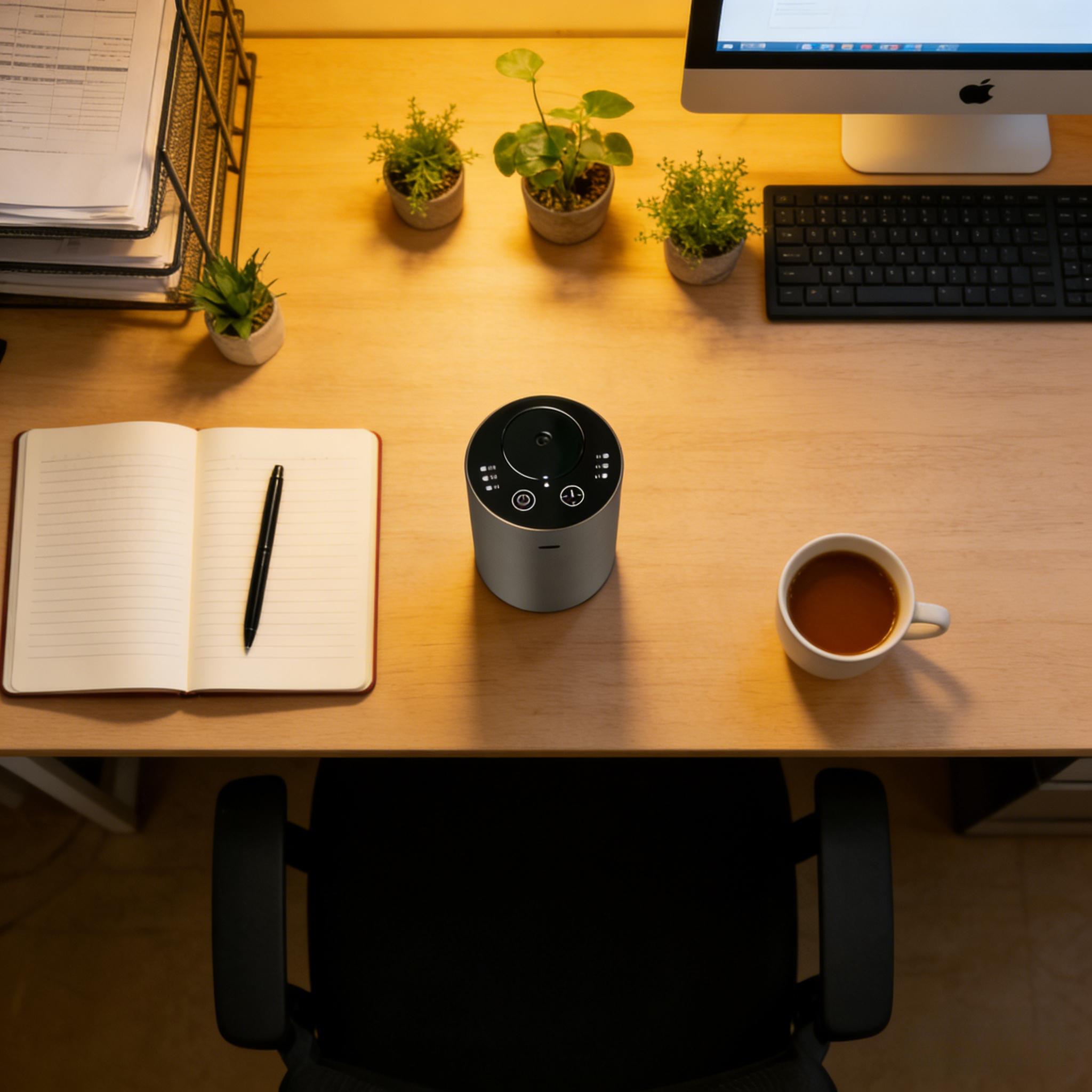 Waterless Essential Oil Diffuser with  Adjustable Mist Cordless Aromatherapy for Car, Portable Air Freshener with Premium Aluminum Alloy & Type-C Charging (Black)