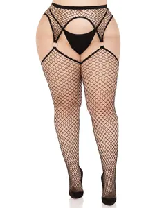 Kya Plus Net Garter Belt Stockings