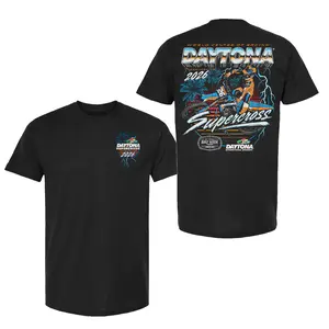 Daytona Supercross 2026 T-Shirt – Double Sided Motocross Racing Graphic for Dirt Bike Fans, Men Short-sleeve shirts.