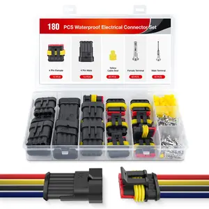 Nilight 180PCS 4 Pin Electrical Connector ‎Plug Male Female Terminal Wire Connector Waterproof Connectors 4 Way Automotive Connect Set for Car Truck Motorcycle Marine Boat 10 Sets