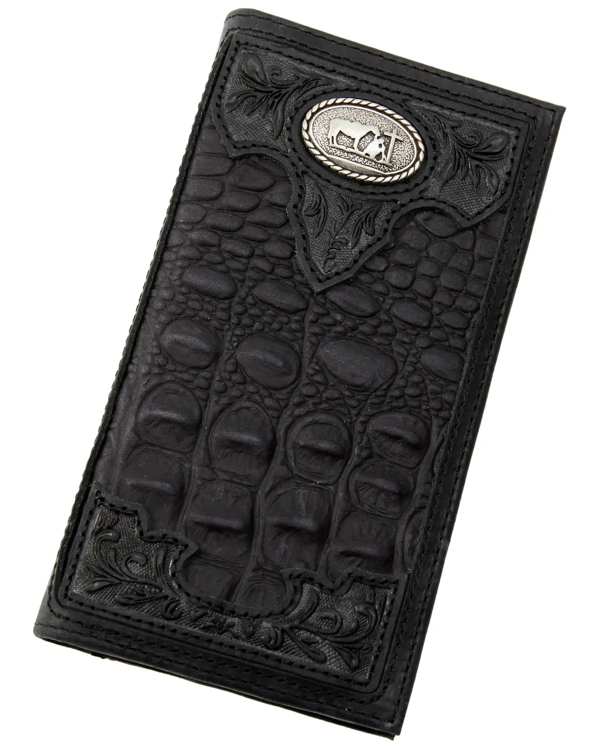 Cody James Men's Men'S Crocodile Embossed Rodeo Wallet - Cjafa23wt1blk