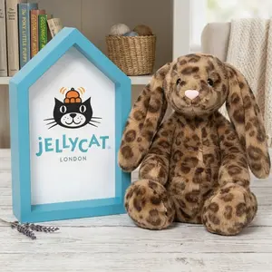 Jellycat Cobblehop Leopard Bunny Plush, Cute Stuffed Animal Doll, Soft Collectible Bunny with Dust Bag, NWT