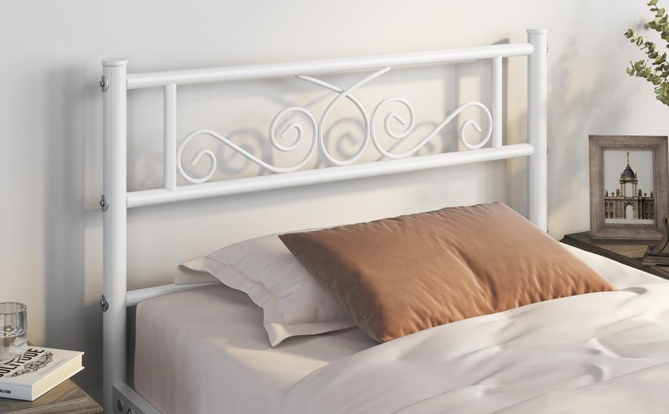 【Metal scroll design】Yaheetech Bed Frames Metal Platform Bed with Headboard and Footboard No Box Spring Needed Easy Assembly,Under-Bed Space 【Metal scroll design】Yaheetech Bed Frames Metal Platform Bed with Headboard and Footboard No Box Spring Needed Easy Assembly,Under-Bed Space