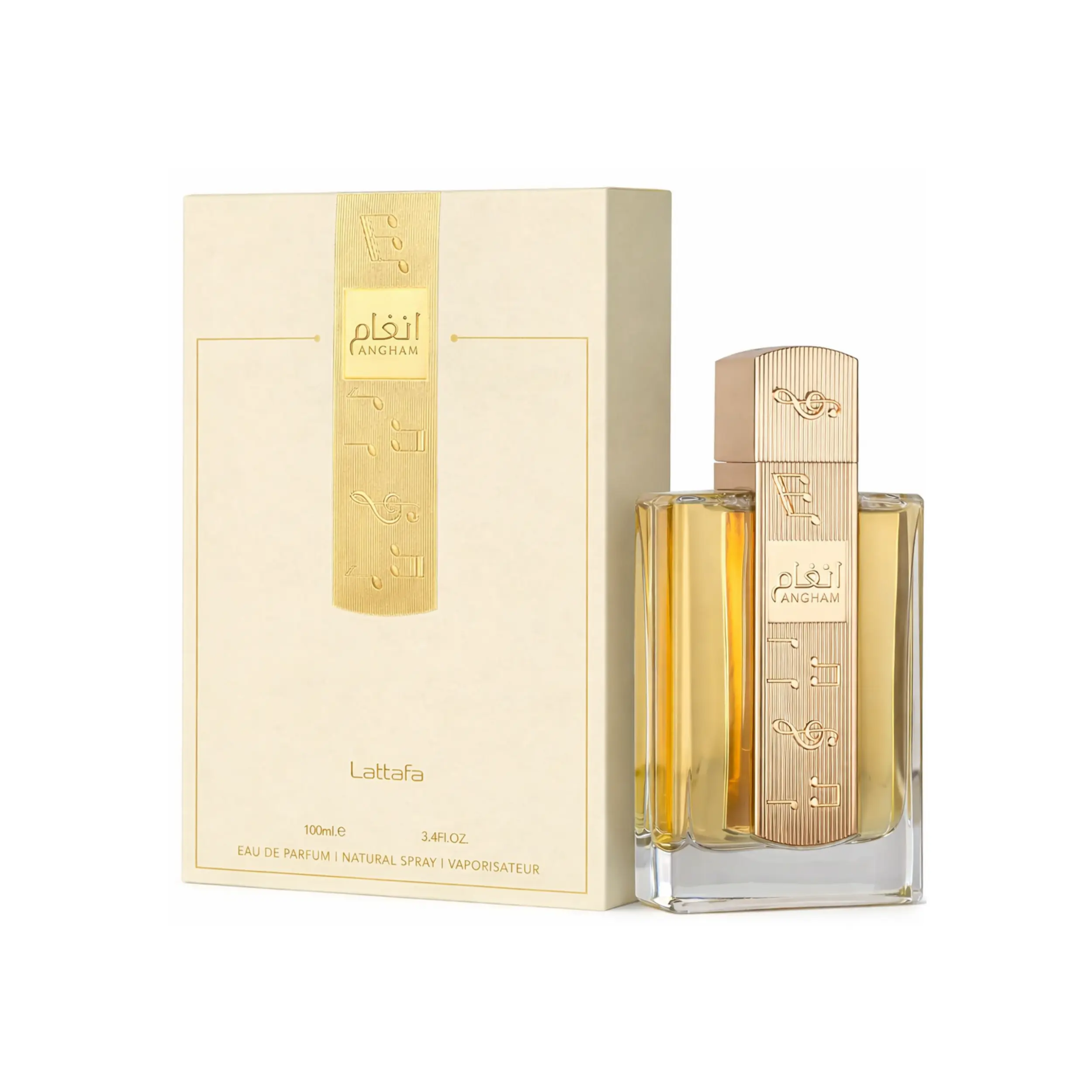 Lattafa Angham Eau De Parfum Spray, Aromatic Vanilla & Chocolate Scent, Unisex Fragrance for Adults, 3.4 fl oz, Aromatic Scents, Vanilla Scents
