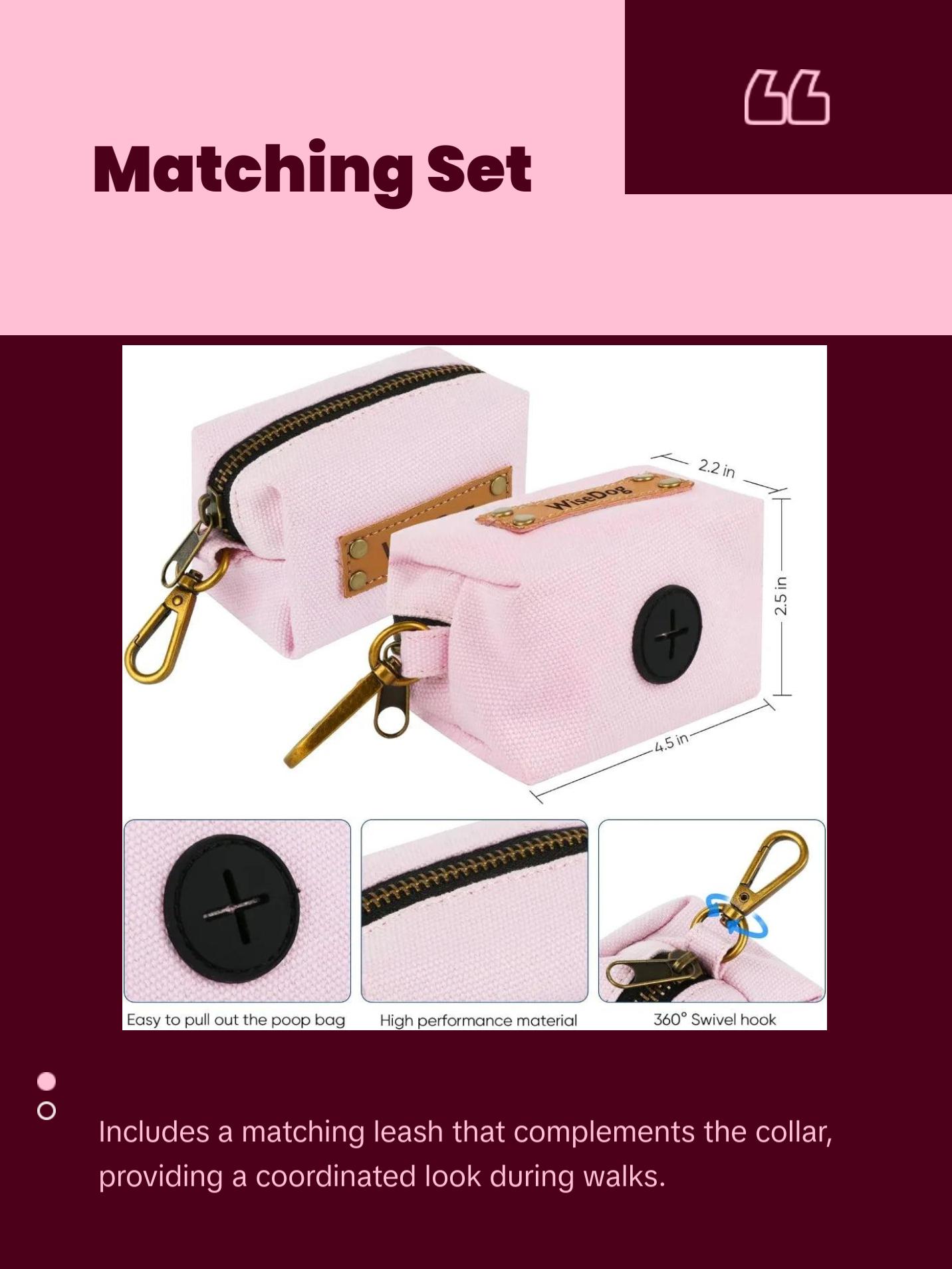 Dog Collar and Leash Set Combination Adjustable Durable Pet Collar with Dog Leash