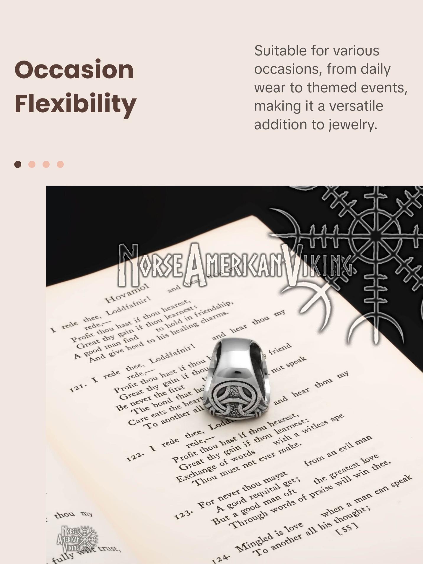 Viking Vegvisir Knot Ring 316L Stainless Steel