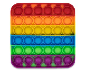 Pop Fidget Toy Silicone Bubble Popping Game | Rainbow Square
