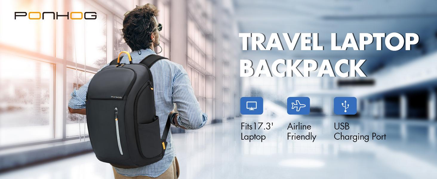 Business Backpack for Men-Waterproof Backpack fit 17.3 Inch Laptop, Nylon Travel Backpack with USB Charging Port Anti-Theft Pocket, 30L elite bag