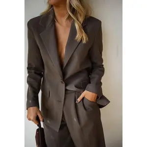 Taupe Bossy Blazer, Pants, Polyester