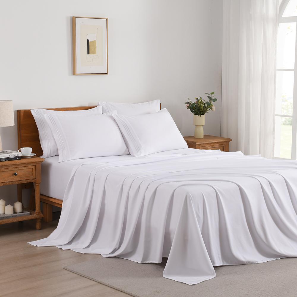 Hotel Grade 6-Piece Sheet Set | 18" Deep Pocket & 100GSM Fabric for Lasting Luxury Bedding Set| Anti-Fading & Wrinkle-Free Easy Care