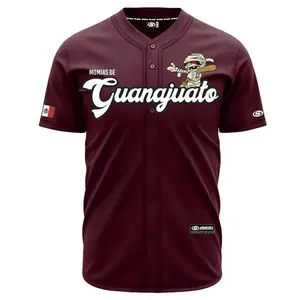 (MAROON) Momias De GUANAJUATO Baseball Jersey, Mexico Jersey for Men Women Youth And Kids, Mexico Baseball Shirt, Guanajuato Jersey, Hiphop Jersey, All-Over Print Baseball Jersey