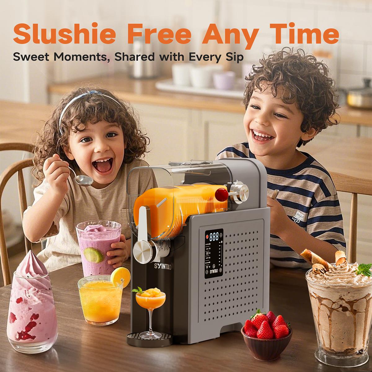 SYINTAO Slushie Machine — Make slush, margaritas, cocktails, frappés & milkshakes with no ice needed. Auto-cleaning & multi-function options included. Ideal for couples’ date night, parties & family gatherings.