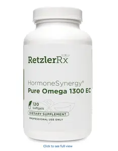 HormoneSynergy Omega 1300 EC Fish Oil Softgels - High-Strength Omega 3 Supplement with Enhanced Absorption - IFOS Verified, Enteric Coated, 600mg EPA, 260mg DHA