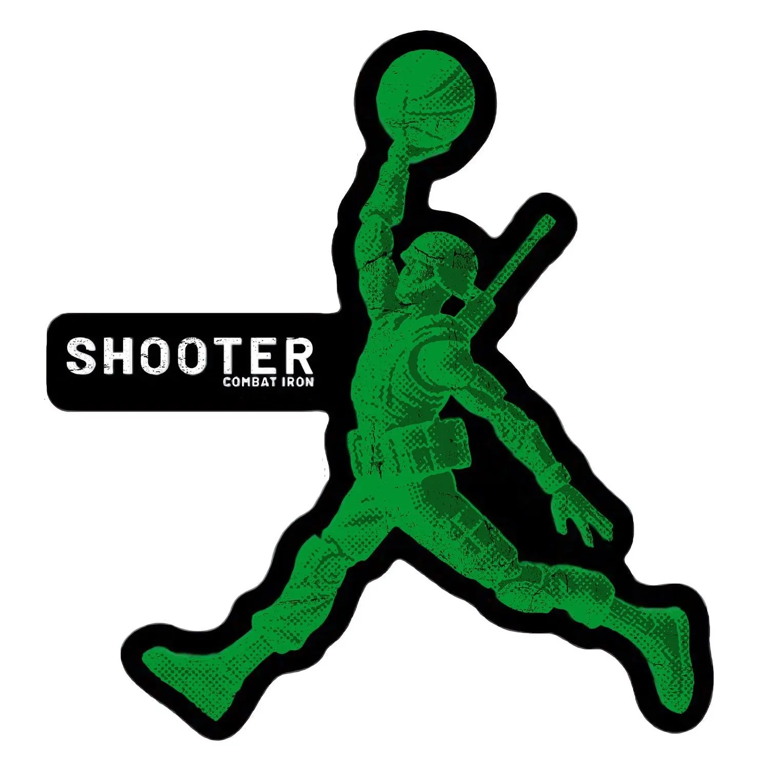 COMBAT IRON Army Man Shooter Edition Decorative Sticker - Strong Adhesive Gear Cooler & Vehicle Decal