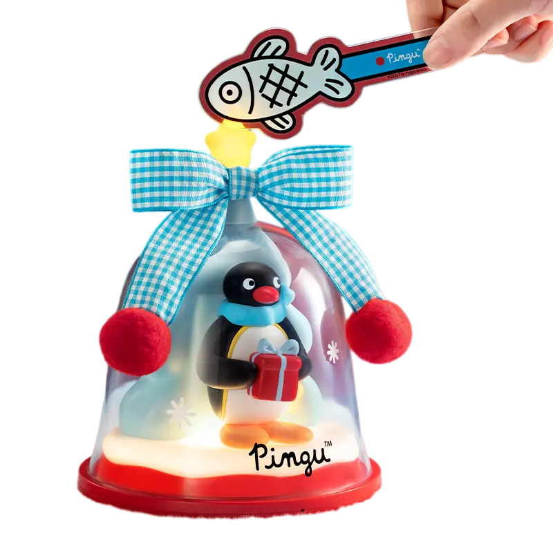 MARTUBE Pingu Merch Voice-Activated Night Light with Timer 4 Adjustable Brightness Levels Interactive Wishing Bell Desk Lamp Cute Penguin Wireless Outdoor Lighting Adorable Gift Fun Desk Decor & Birthday Gift for Kids Teens & Adults Home Bedroom