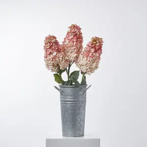 Light Pink Silk Pee Gee Hydrangea Single Long Stem Spray - 36"