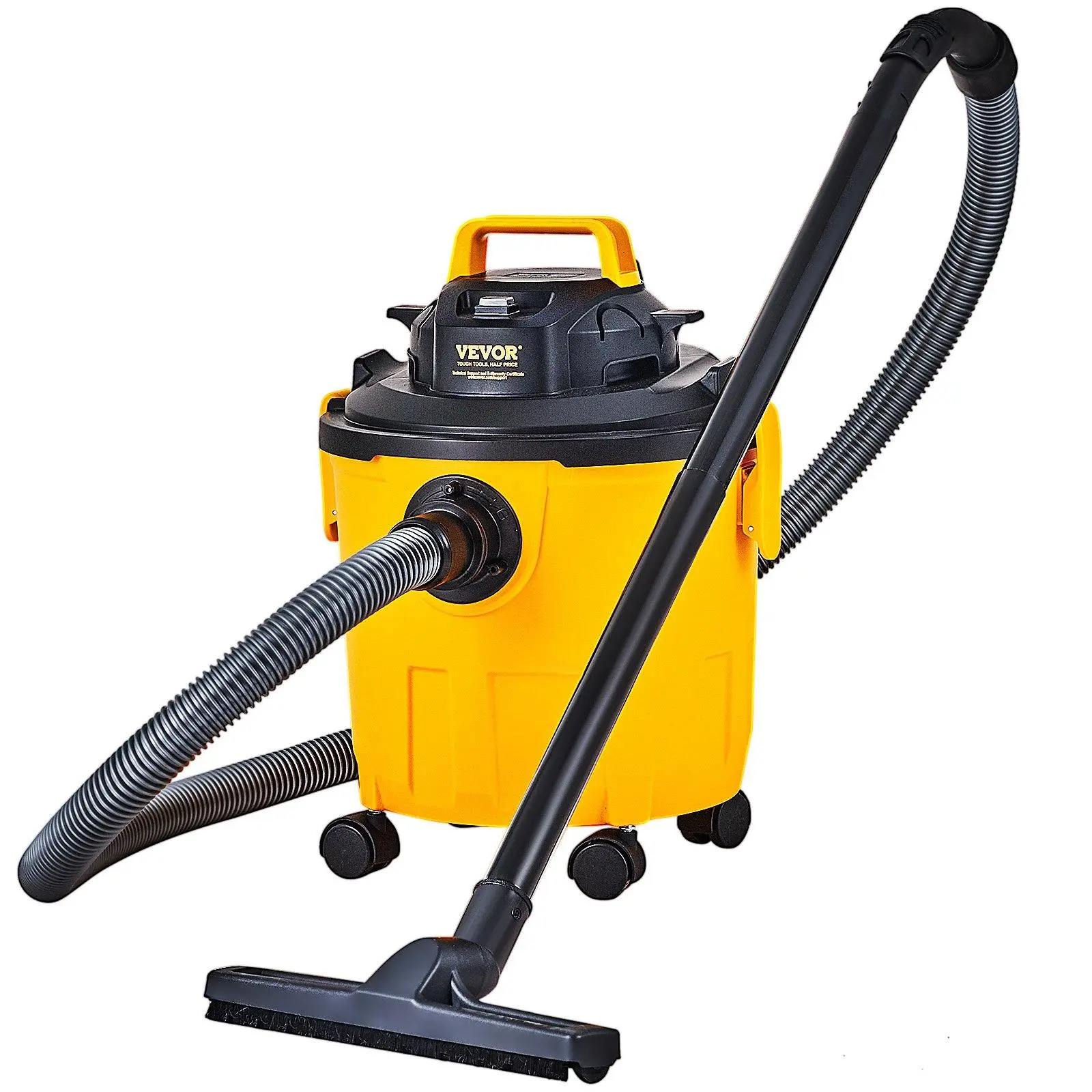 【Summerfinds】VEVOR Shop Vacuum Wet And Dry, 5 Gallon 6 Peak HP Wet/Dry Vac, Powerful Suction with Blower Function with Attachments 2-in-1 Crevice Nozzle, Small Shop Vac Perfect for Carpet Debris, Pet Hair, Car