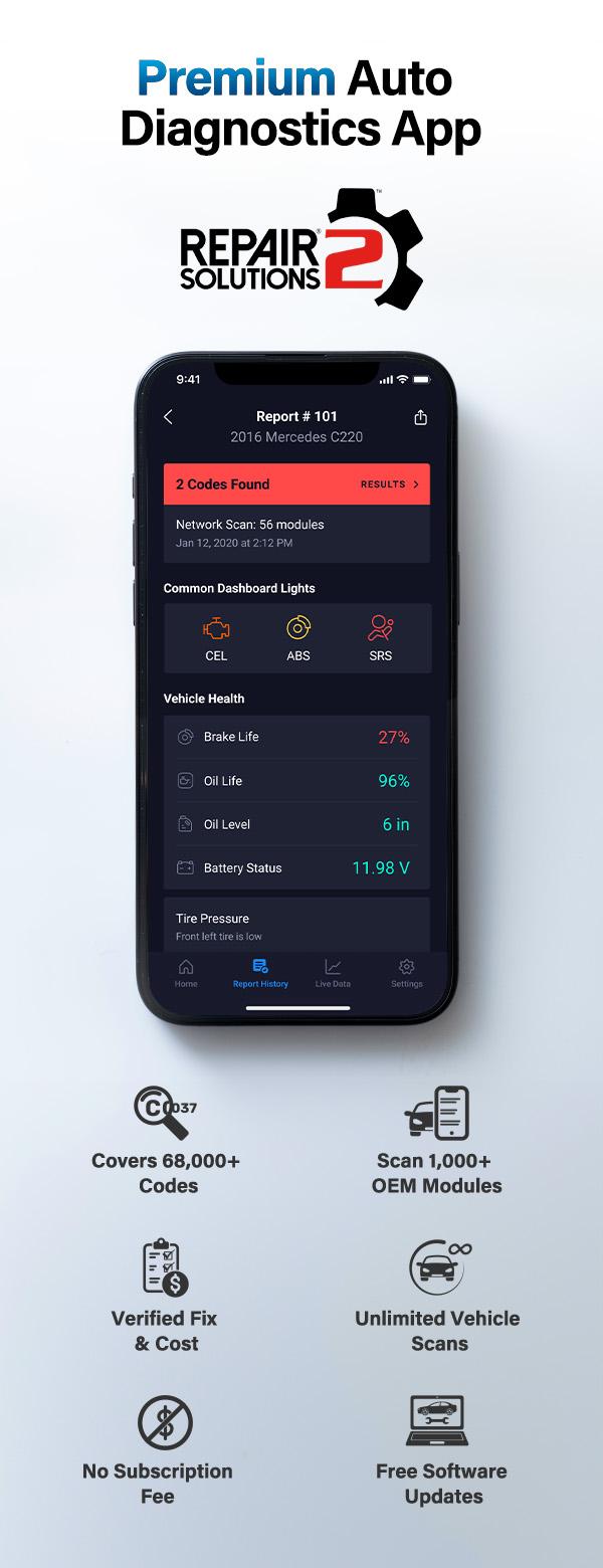 BLCKTEC 430 Bluetooth OBD2 Scanner, No Subscription Fee, OBDII Car Code Reader Diagnostic Tool, Diagnose Check Engine, ABS, SRS, TPMS & More, Live Data, Full System Scan, Supports USA/Canada Vehicles 1996+