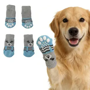Anti-Slip Dog Socks 4PCS with Double-Sided Grips, Traction Control Paw Protectors for Small/Medium/Large Dogs, Non-Slip Pet Socks for Hardwood Floors to Prevent Licking & Slipping, Dog Booties for Senior Dogs