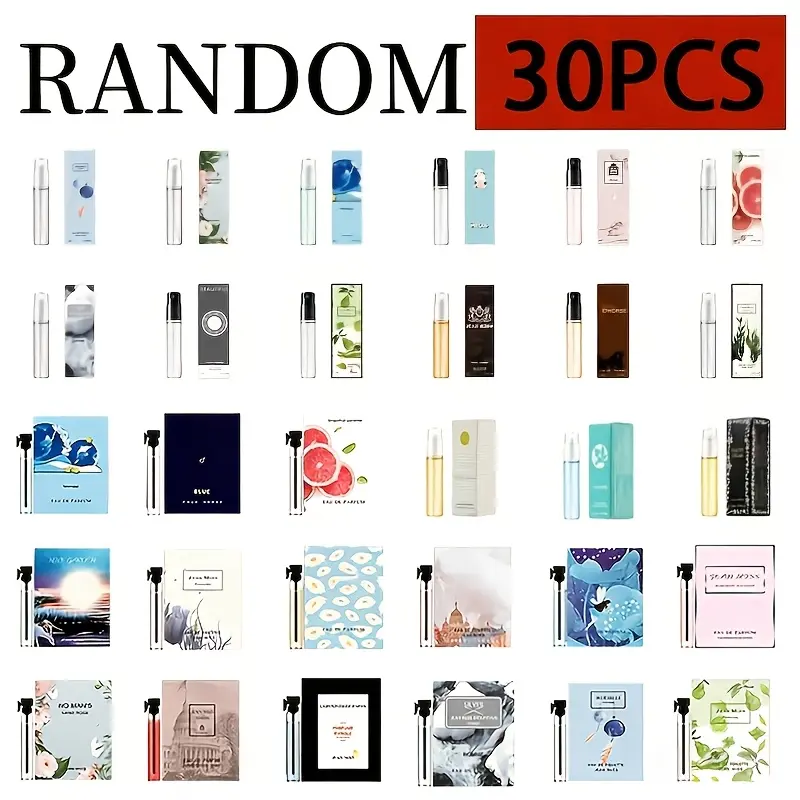 Random 30 PCS Mini Perfume Set, Assorted Travel Size Fragrance Vials with Floral, Fruity, Woody & Musk Scents, Portable Daily Scent Gift Set for Perfume Lovers sohochic