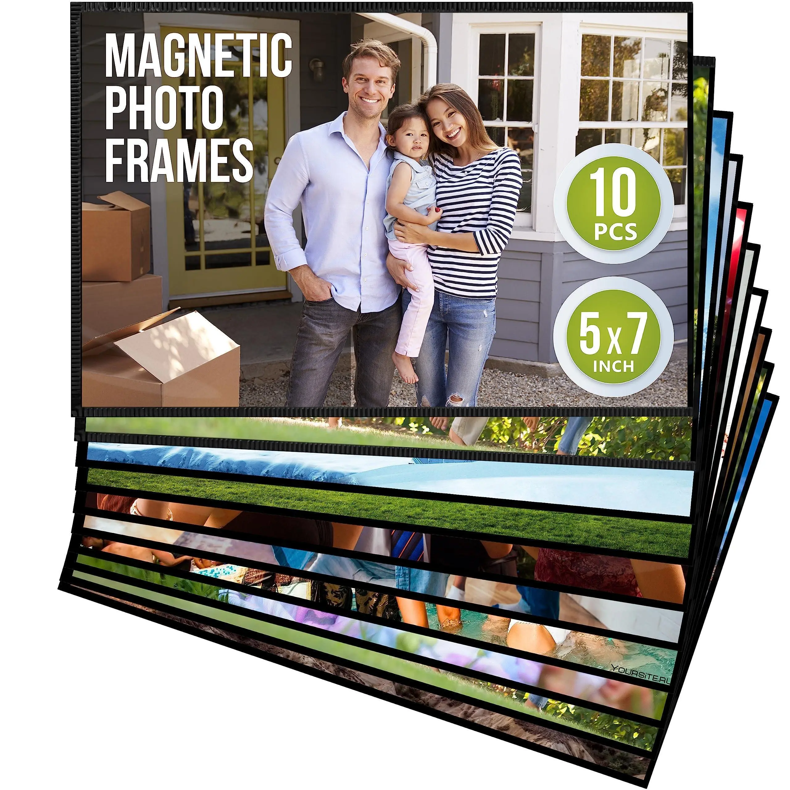 10 Pack 5X7 in Magnetic Picture Frames for Refrigerator Magnet Picture Frames