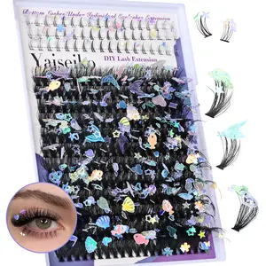 Glitter Lashes Dramatic Lash Clusters with Bottom Lashes 12-25mm Thick Cluster Eyelash Extensions 294Pcs Wispy Individual Lashes with Lower Eyelash Clusters glitter lash clusters by Yaiseiko