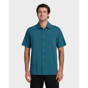 Chaser Short Sleeve Woven Shirt -  Real Teal