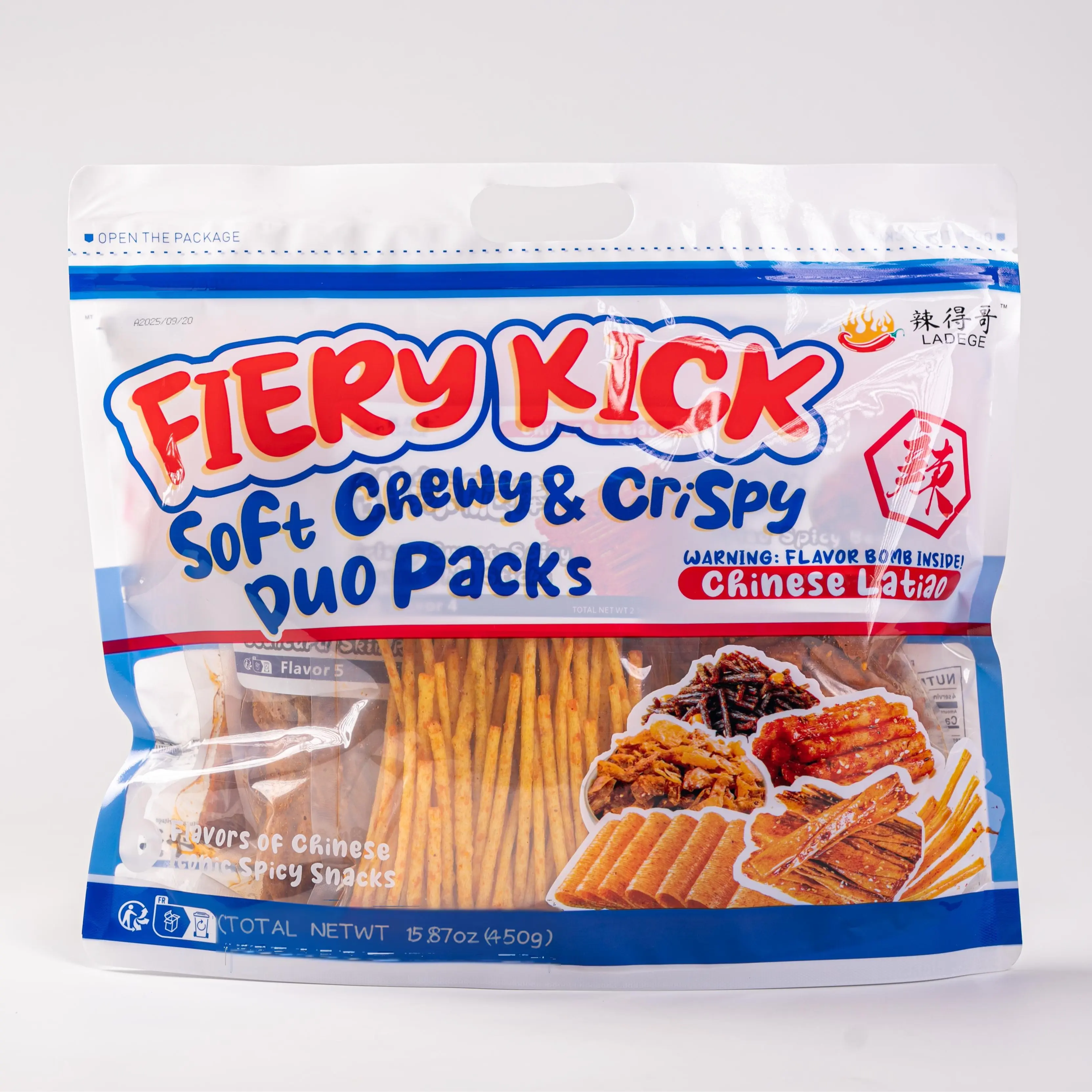 LADEGE Chinese Spicy Strips Variety Pack – Classic Hot Snack